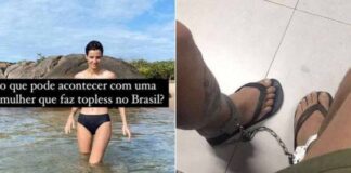 Ex de Camila Pitanga é algemada e levada à delegacia por fazer topless