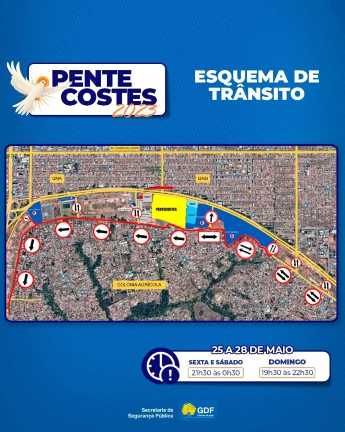 Trânsito em Taguatinga será alterado para celebração de Pentecostes brasilia