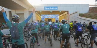 Túnel Rei Pelé recebe 500 pessoas em passeio ciclístico