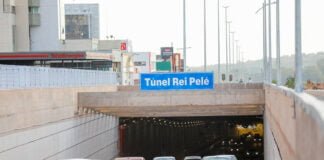 Túnel Rei Pelé terá interdição de faixas para limpeza das paredes