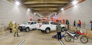 Simulação de acidente grave aprova operações de socorro no Túnel Rei Pelé