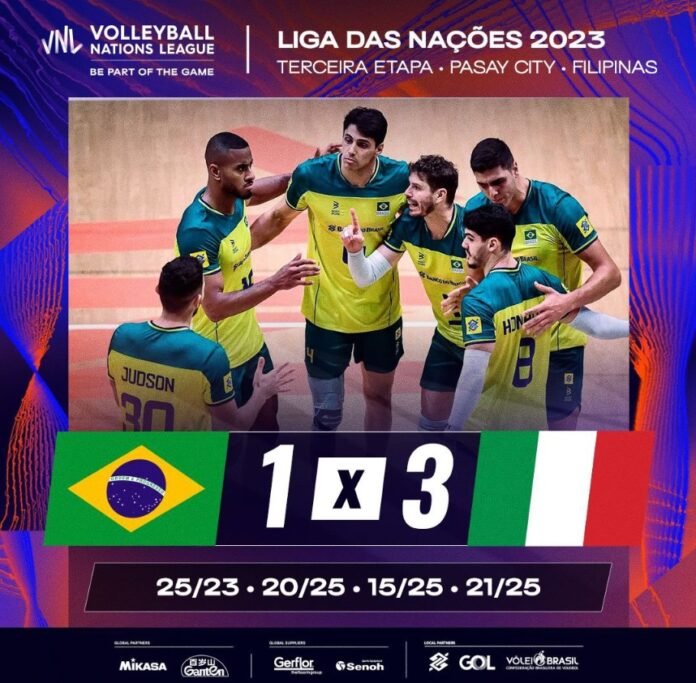 Seleção brasileira masculina de vôlei perde para a Itália na Liga das Naçõesesporte