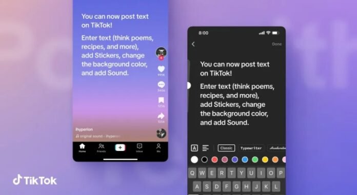 TikTok amplia possibilidades ao permitir publicações em textotecnologia