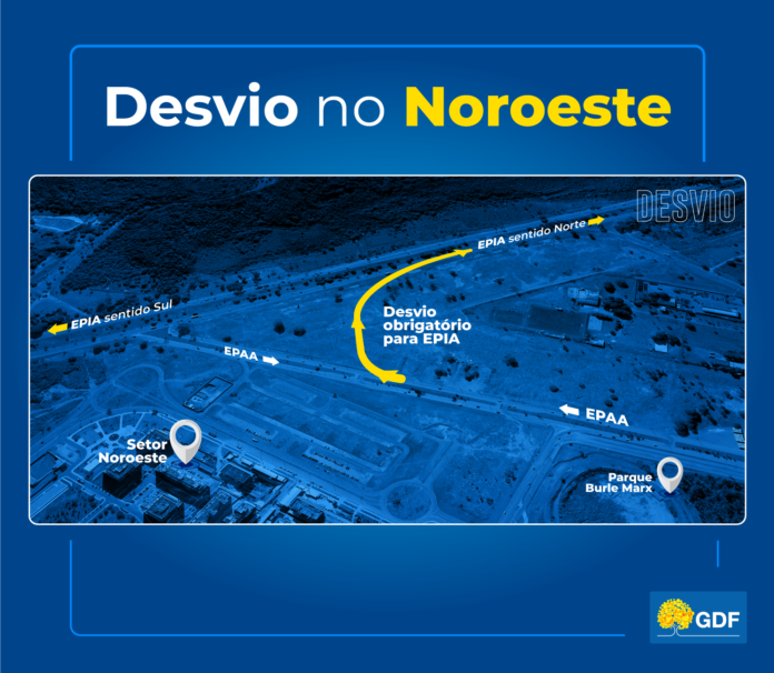 Trânsito no Noroeste será alterado para obra a partir de quarta-feira (31) brasilia