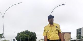 Agentes do Detran resgatam PitBull que estava solto em Taguatinga