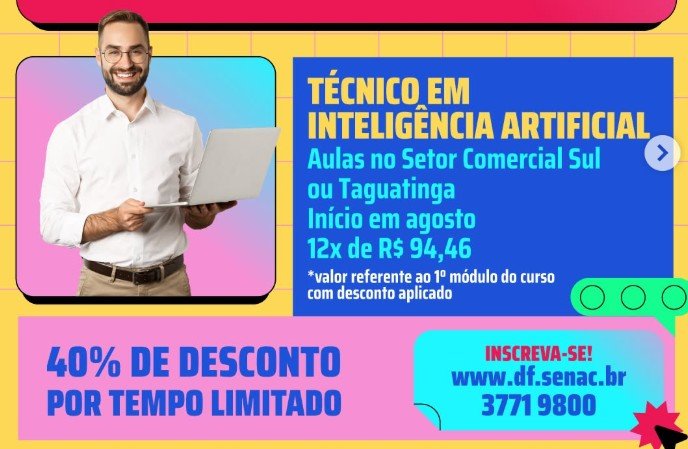 Cursos técnicos com desconto no Senac-DF