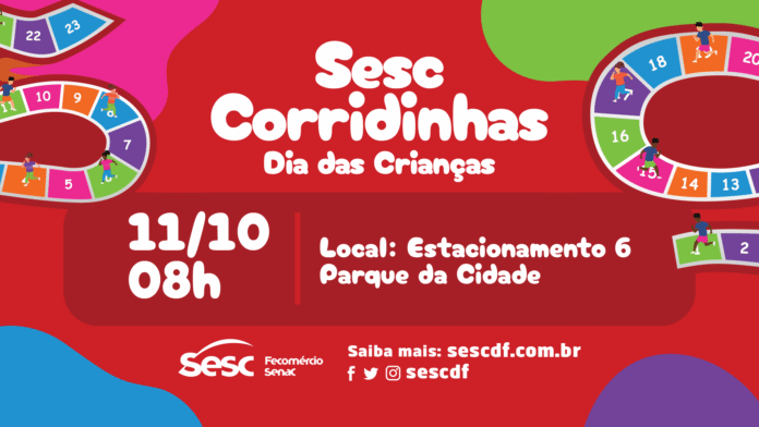 Inscrições abertas para Sesc + Corridinhas – Etapa Dia das Crianças sesc