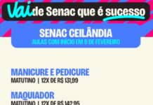 Senac Ceilândia abre vagas para cursos com início em fevereiro