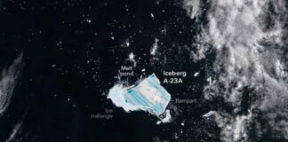 Nasa divulga imagem do maior iceberg do mundo à beira do colapso no Atlântico Sul