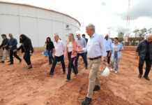 Governadora Celina Leão visita obra de abastecimento de água que vai beneficiar 1 milhão de pessoas