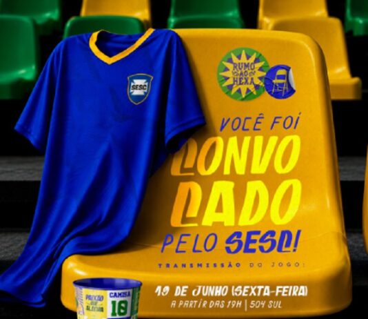 Sesc 504 Sul promove transmissão de jogo do Brasil com música ao vivo e clima de torcida