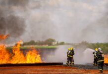 Simulado de acidente aeronáutico mobiliza forças de emergência na região central de Brasília no dia 28