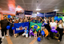 Estudantes do EduSesc recebem recepção calorosa na chegada a Brasília