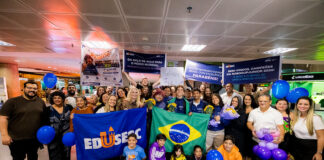 Estudantes do EduSesc recebem recepção calorosa na chegada a Brasília