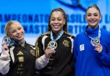 Lorrane Oliveira e Caio Souza conquistam ouro no Brasileiro de Ginástica Artística em Brasília