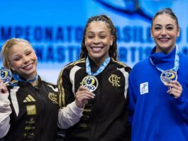 Lorrane Oliveira e Caio Souza conquistam ouro no Brasileiro de Ginástica Artística em Brasília