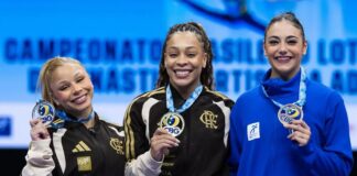 Lorrane Oliveira e Caio Souza conquistam ouro no Brasileiro de Ginástica Artística em Brasília