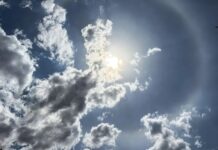 Halo solar chama atenção no céu de Brasília