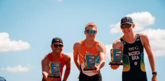 Brasileiro de triatlo define campeões e 56 classificados para o Mundial na Alemanha.