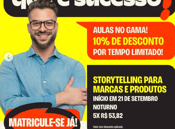 Senac-DF abre vagas para curso de Storytelling senac